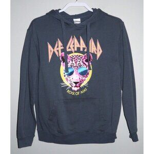 DEF LEPPARD blue-ish gray pullover hoodie sweatshirt FREEZE 2021 ADULT size M
